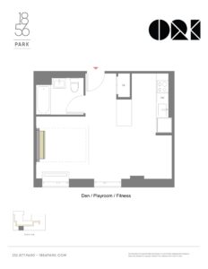 Floorplan for ORI Studio at 1856 Park Apartments in Harlem at 88 East 127th Street.